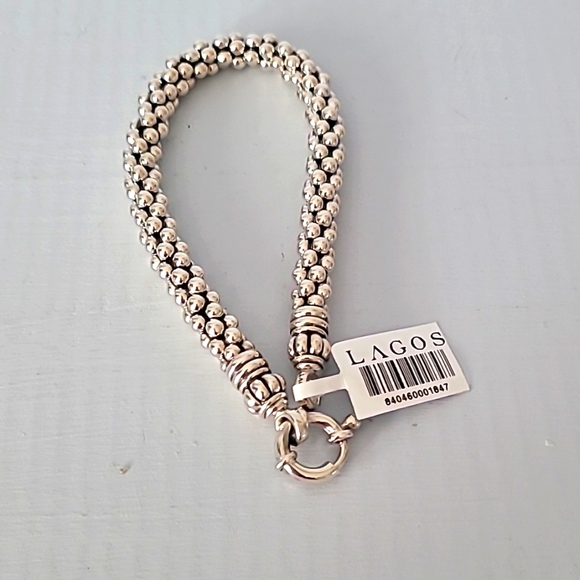LAGOS Sterling Silver 7mm Caviar Rope Bracelet, size 7 - Picture 8 of 9